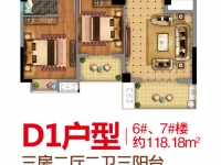 家和豪庭D1户型118.18平户型图